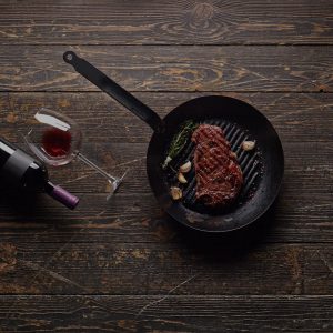 Steak with wine